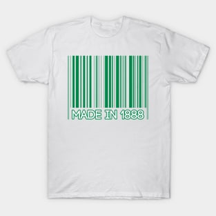 MADE IN 1888, Glasgow Celtic Football Club Green Barcode Design T-Shirt